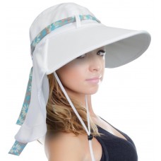 New Mujer Large Bill Neck Flap Hat UPF 50+ UV Protection Cap White 742010035770 eb-93306150